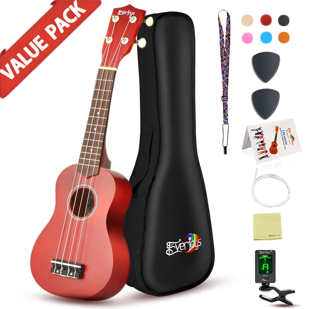 Soprano Ukulele Beginner Pack-21 Inch w/ Gig Bag Songbook Digital Tuner
