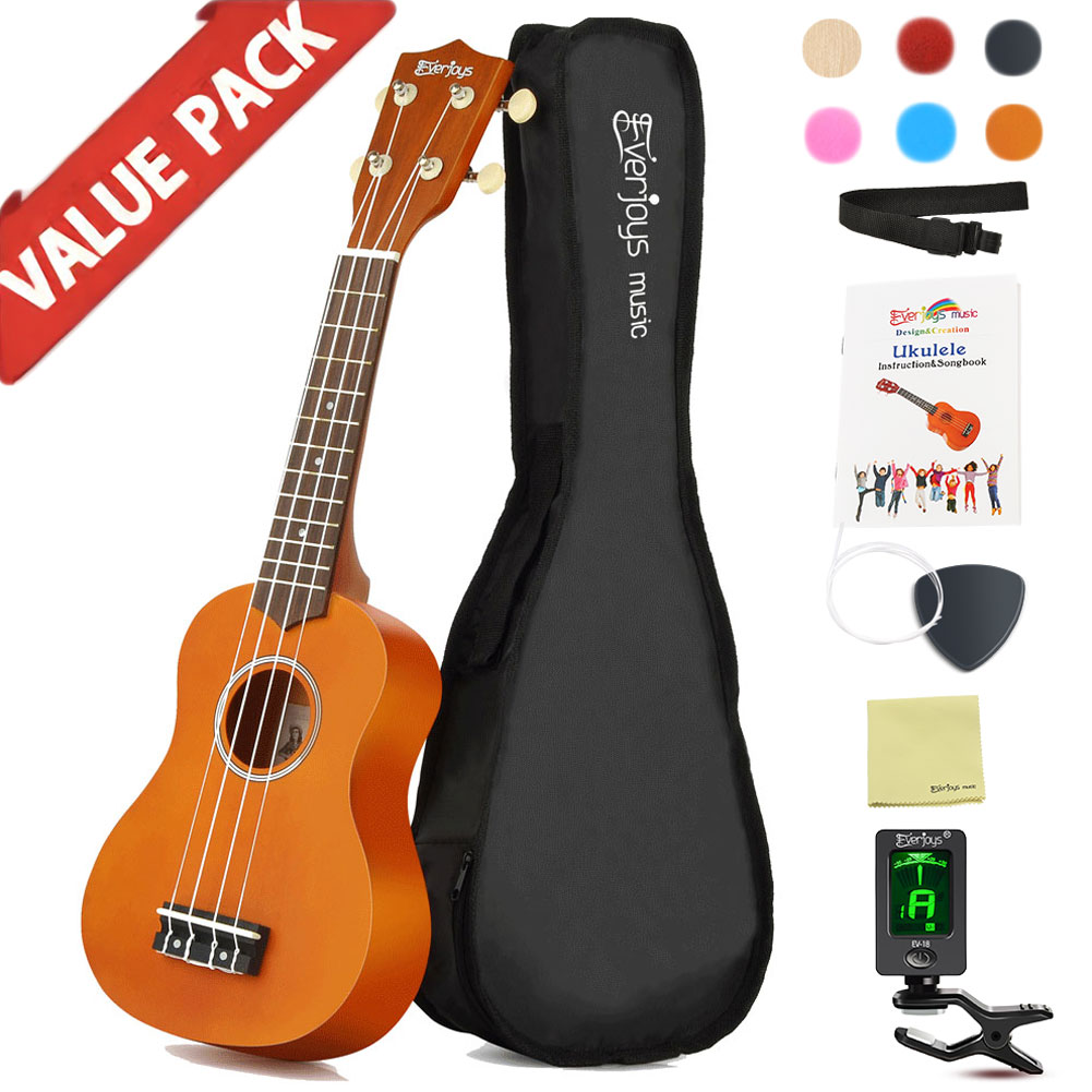 Soprano Ukulele Beginner Pack-21 Inch w/ Gig Bag Songbook Digital Tuner