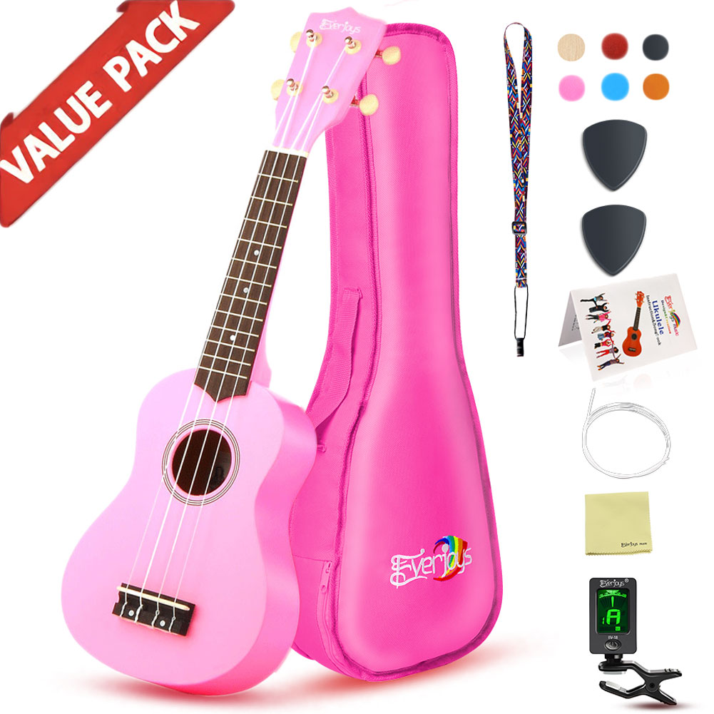 Soprano Ukulele Beginner Pack-21 Inch w/ Gig Bag Songbook Digital Tuner