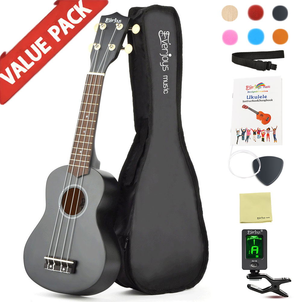 Soprano Ukulele Beginner Pack-21 Inch w/ Gig Bag Songbook Digital Tuner